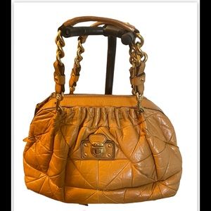 MARC JACOBS Capra Quilted Leather Yellow Satchel